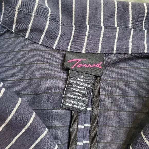 Torrid Striped Grey Glitter/ Navy Blazer - Picture 5 of 10